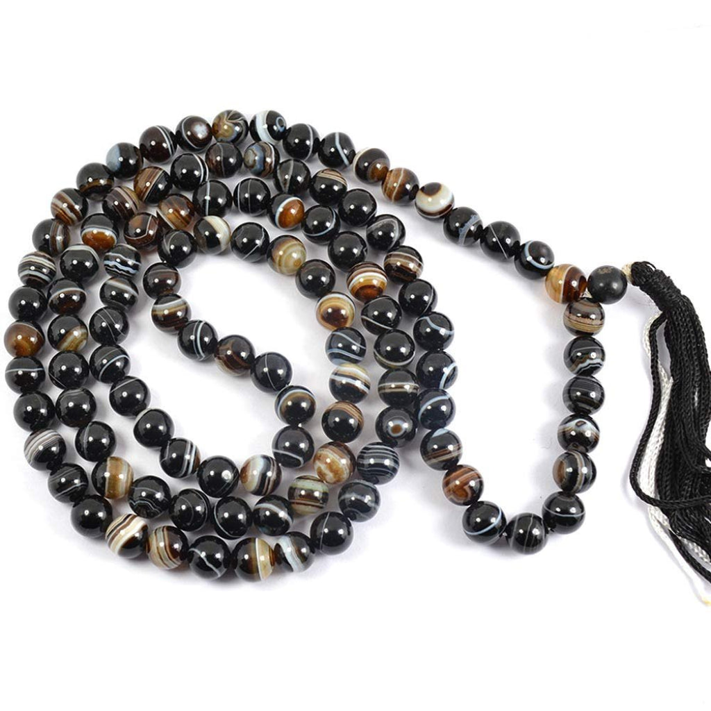 Brown Hakik Mala Brown Agate Mala 8Mm