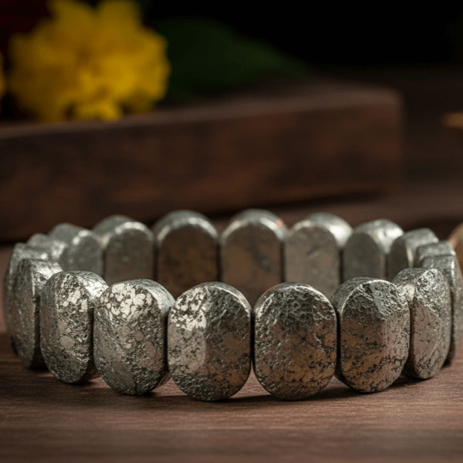 Raw Pyrite Bracelet (Oval Shape)