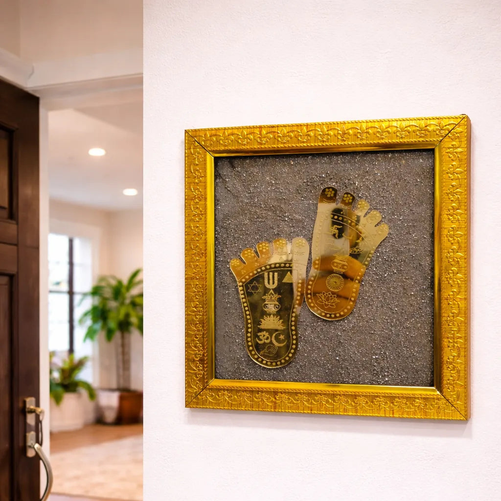 Lakshmi Charan Paduka Pyrite Frame