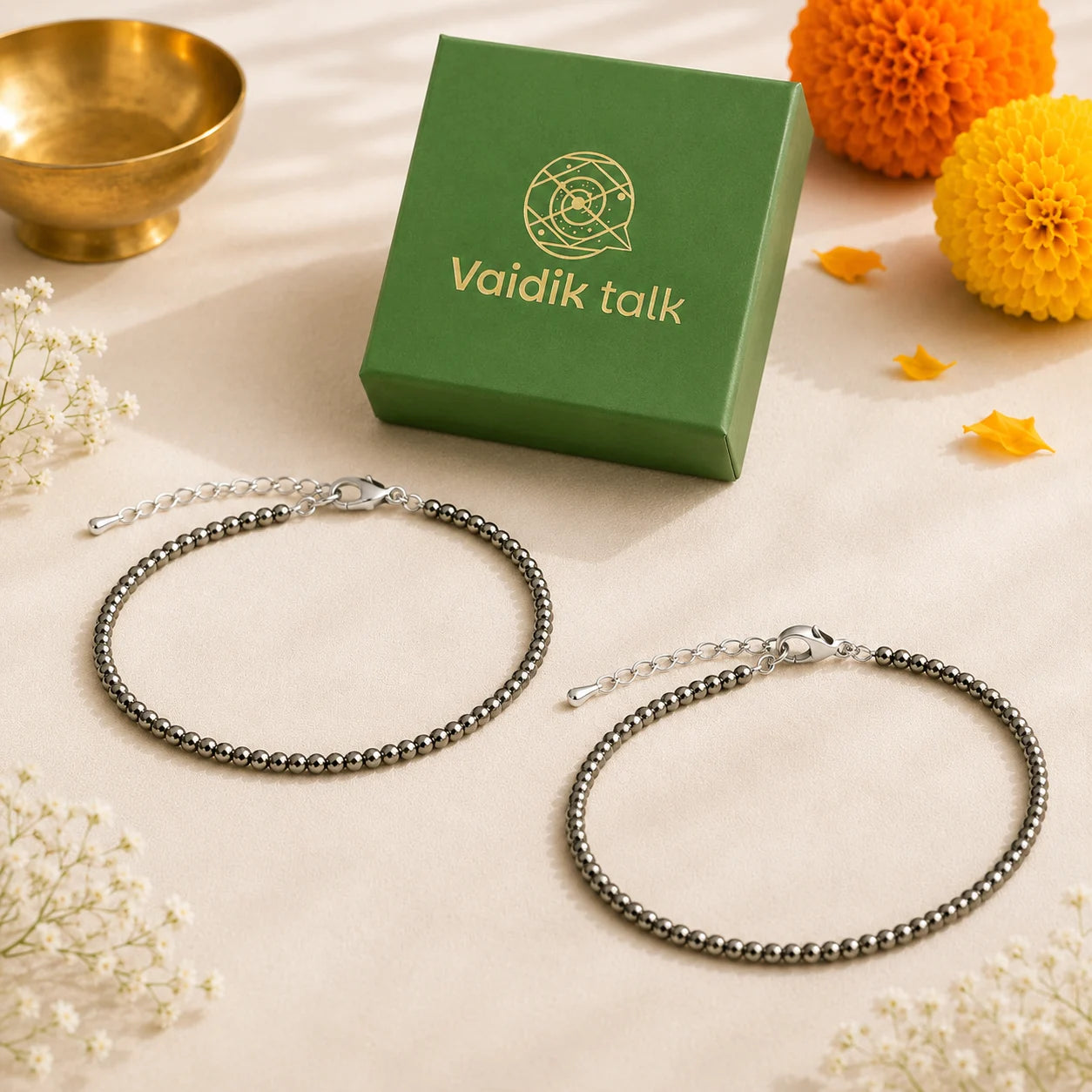 Pyrite Anklet Set of 2