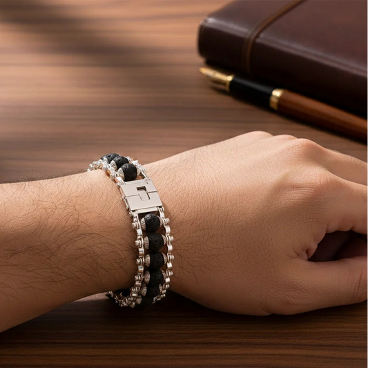 Karungali Silver Capling Bracelet for Men