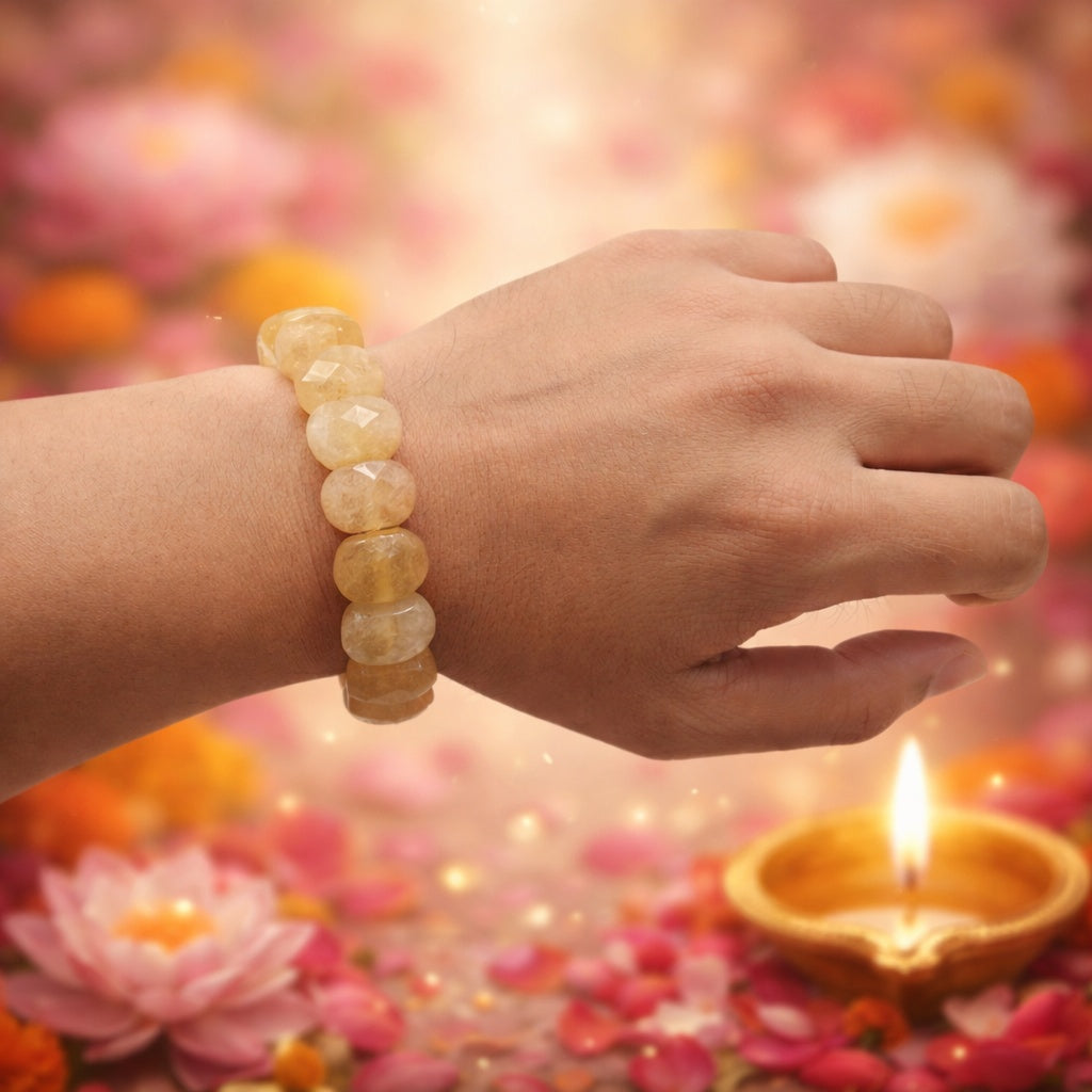 Yellow Citrine Unisex Bracelet