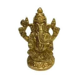 Brass Ganesh Murti (Height: 7.7 cm, Weight: 330 gms)