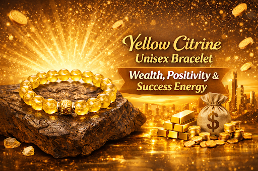 Yellow Citrine Unisex Bracelet: Wealth, Positivity & Success Energy