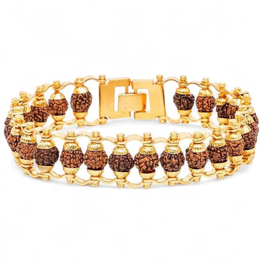Rudraksha Golden Capling Bracelet for Men