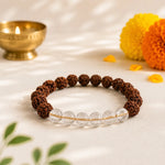 5MukhiRudrakshaWhiteCrystalBracelet