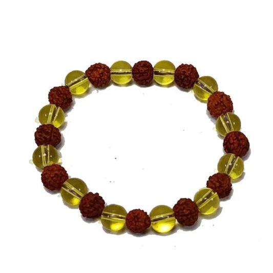 5 Mukhi Rudraksha Yellow Aventurine Bracelet