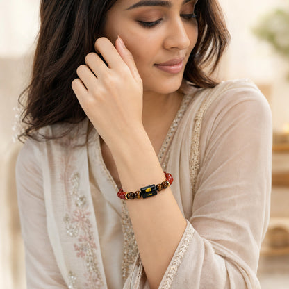 Aries (मेष राशि) Zodiac Red Jasper & Tiger Eye Bracelet