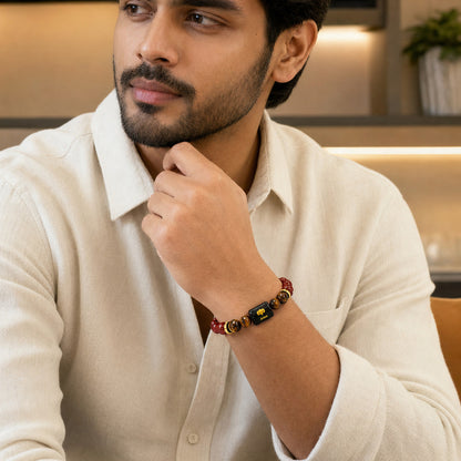Aries (मेष राशि) Zodiac Red Jasper & Tiger Eye Bracelet