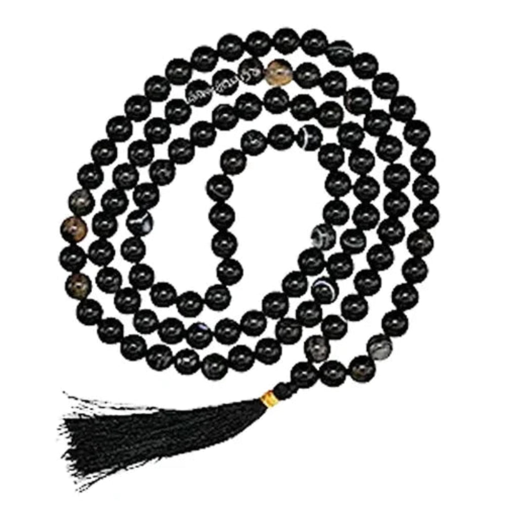 Black Hakik Mala Black Agate Mala 6Mm
