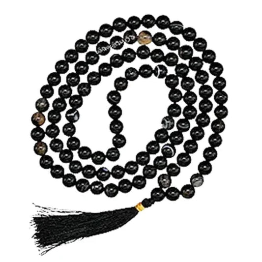 Black Hakik Mala Black Agate Mala 6Mm