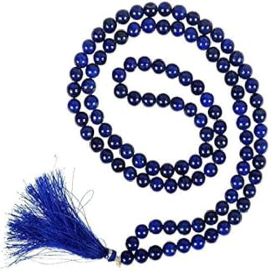 Blue Hakik Mala Blue Agate Mala 8Mm