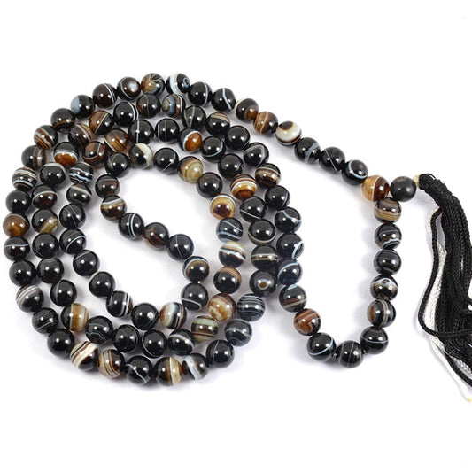 Brown Hakik Mala Brown Agate Mala 8Mm