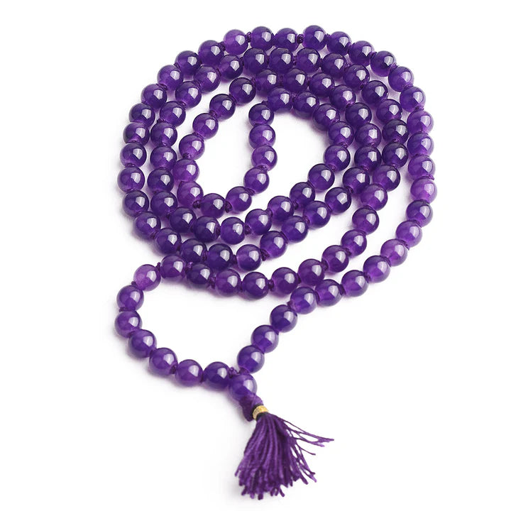 Purple Hakik Mala/ Purple Agate Mala (8mm)