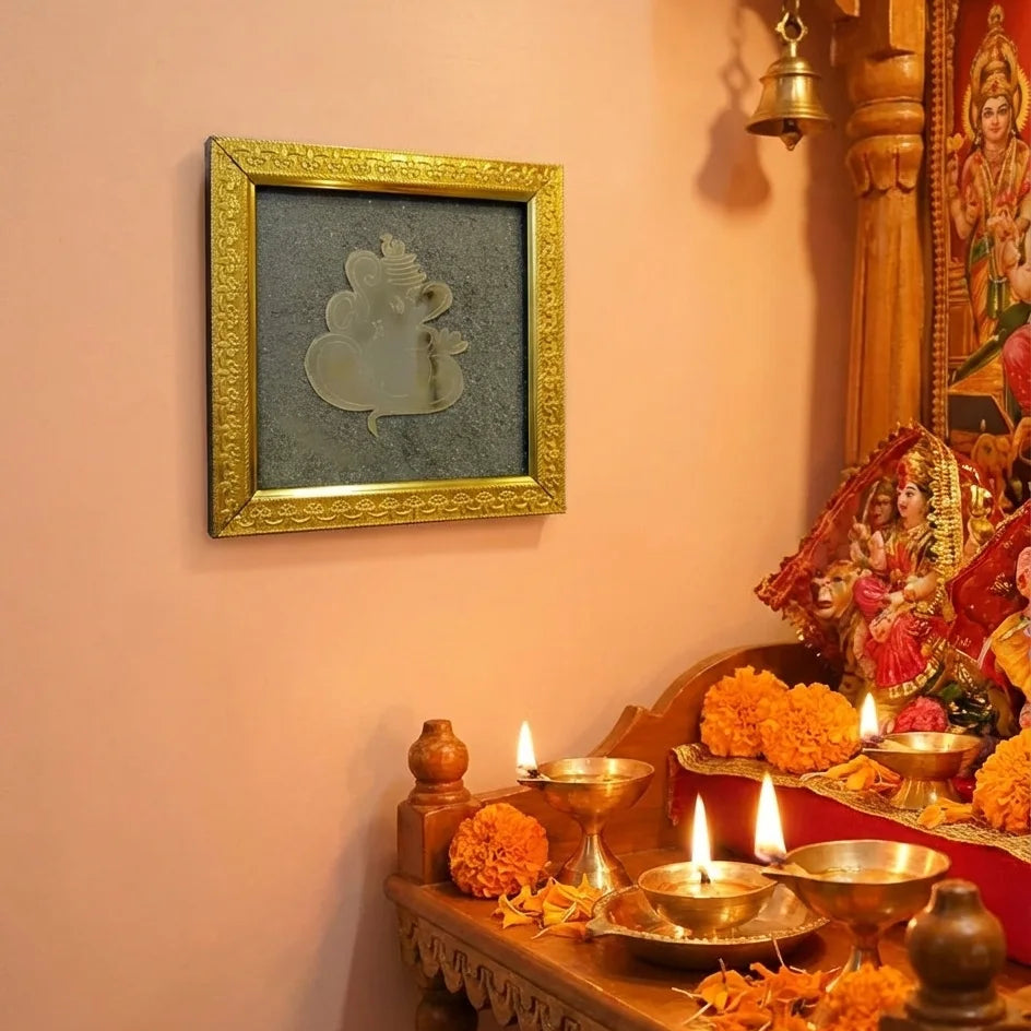 Ganesha Pyrite Frame