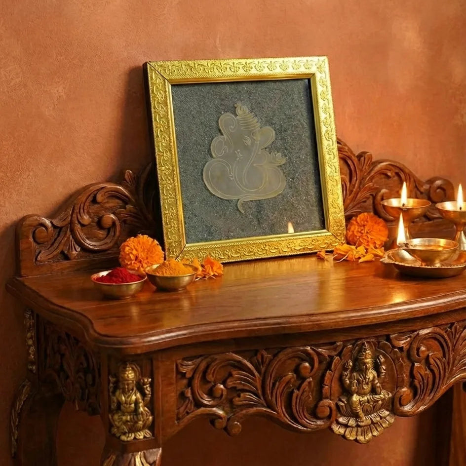 Ganesha Pyrite Frame