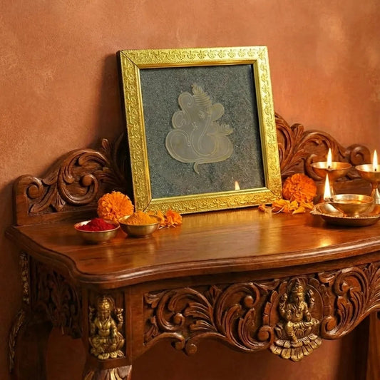 Ganesha Pyrite Frame