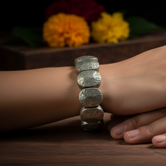 Raw Pyrite Bracelet (Oval Shape)