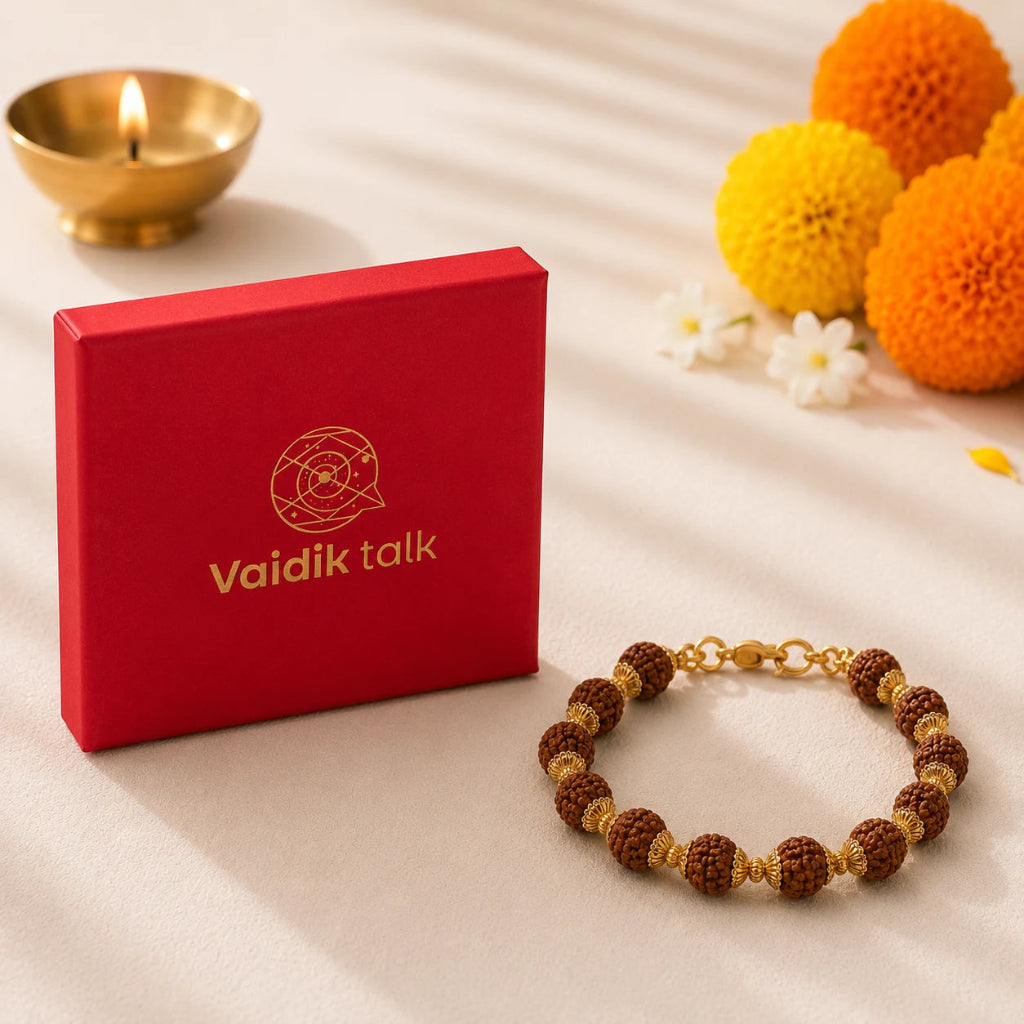 GoldCappedRudrakshaUnisexBracelet3