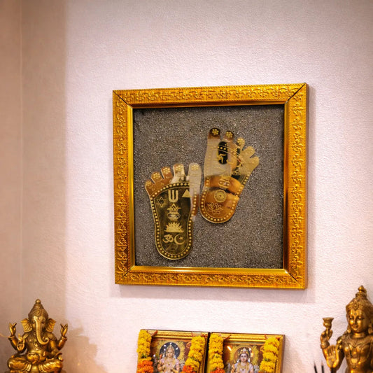 Lakshmi Charan Paduka Pyrite Frame