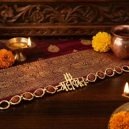 Mahakaal Gold Plated Rudraksha Chain Bracelet