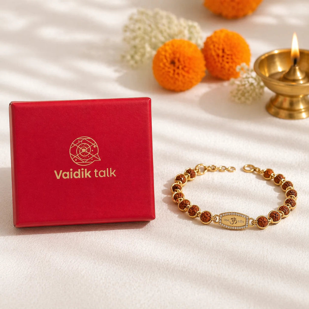 OM Rudraksha Gold-Plated Bracelet 5