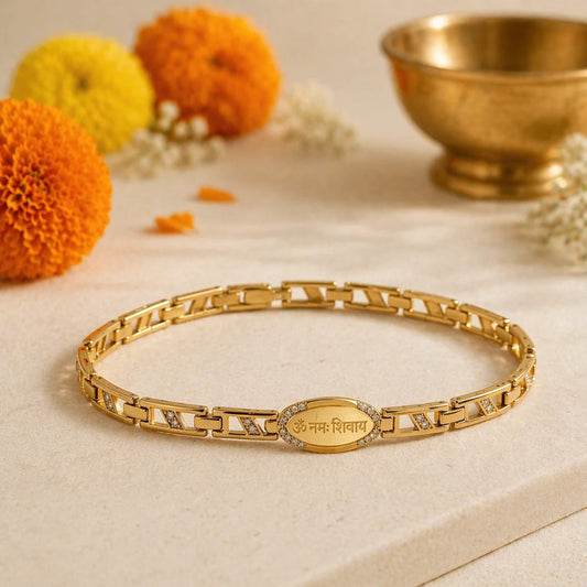 Om Namah Shivay Gold-Plated Bracelet 1