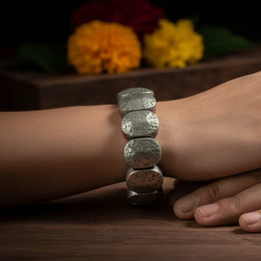Raw Pyrite Bracelet Oval Shape