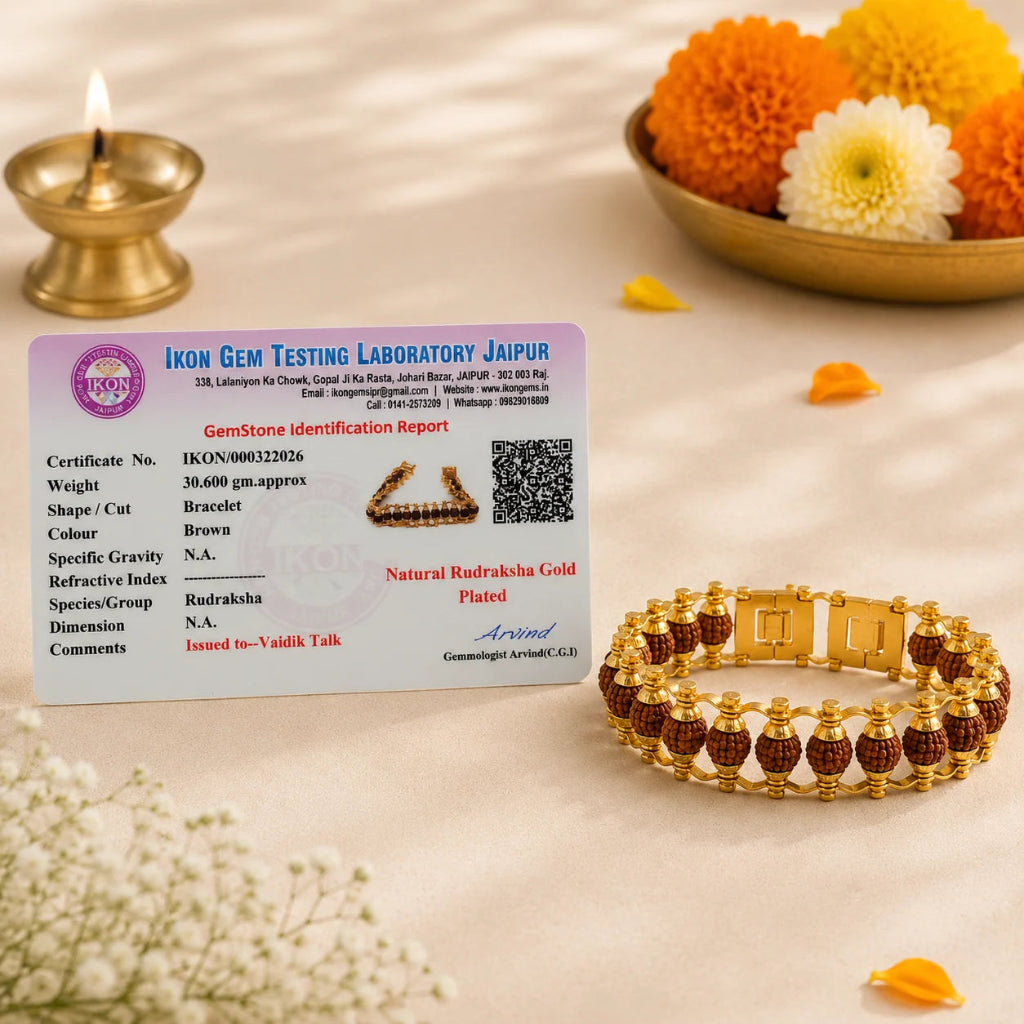 RudrakshaGoldenCaplingBraceletforMen