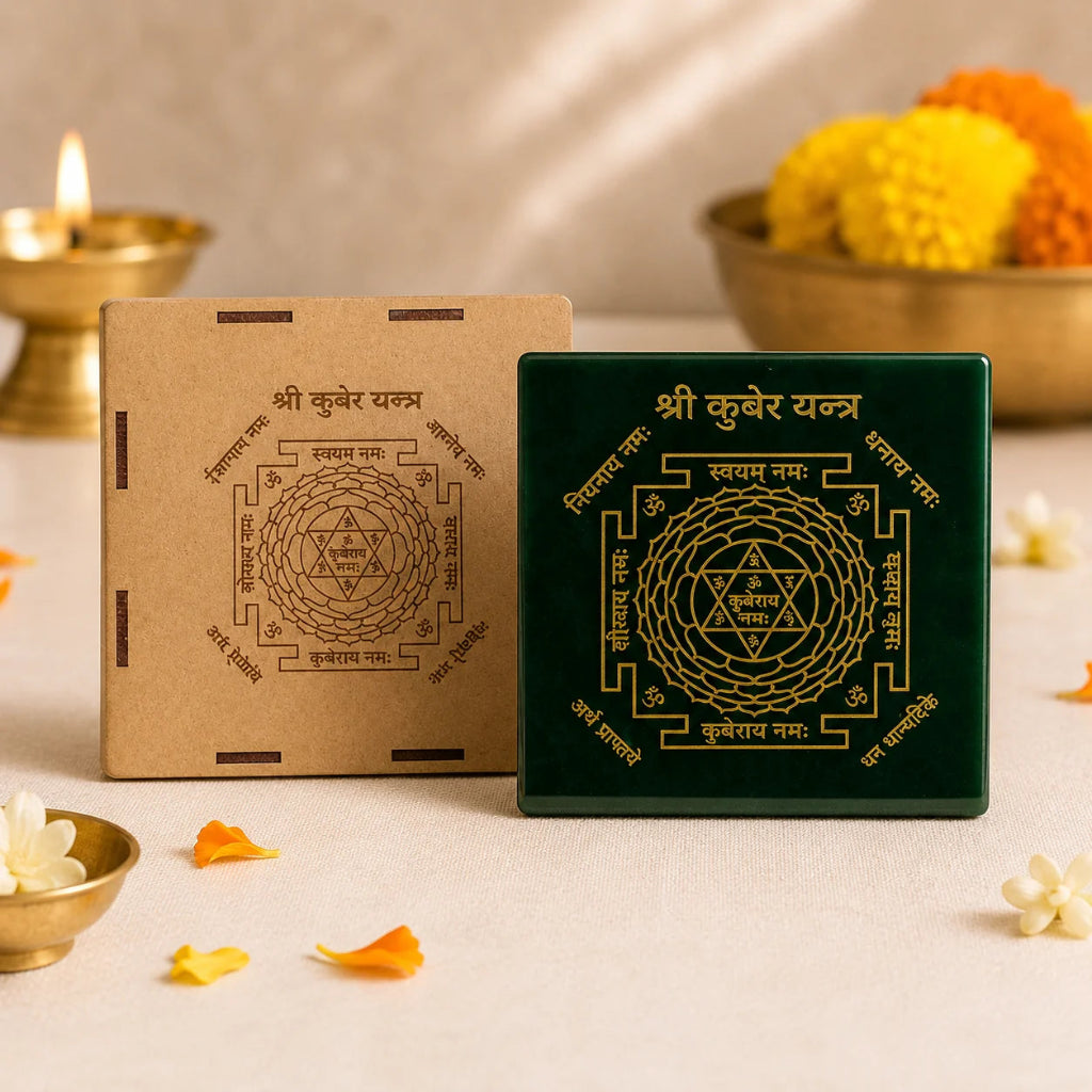 ShreeKuberYantraInGreenAgate