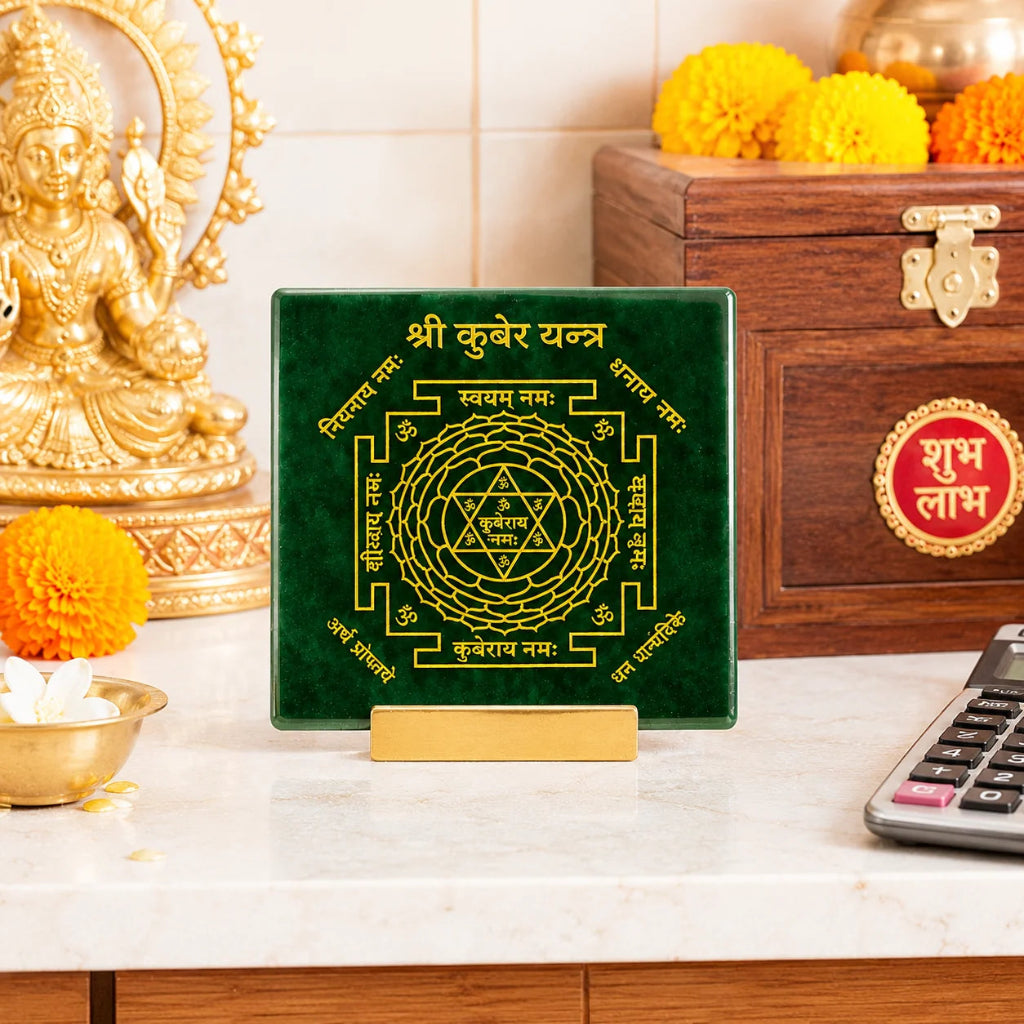 ShreeKuberYantraInGreenAgate3