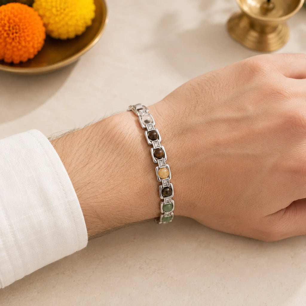 SilverMetalDhanYogBracelet