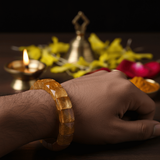 Yellow Citrine Unisex Bracelet