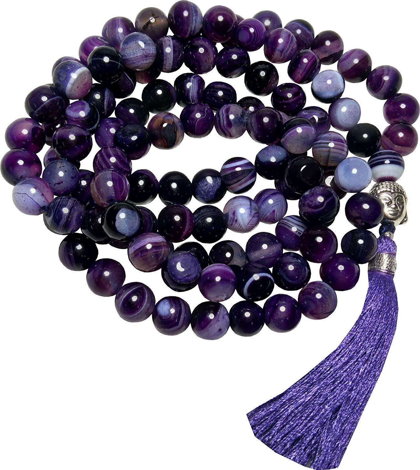 Purple Hakik Mala/ Purple Agate Mala (6mm)