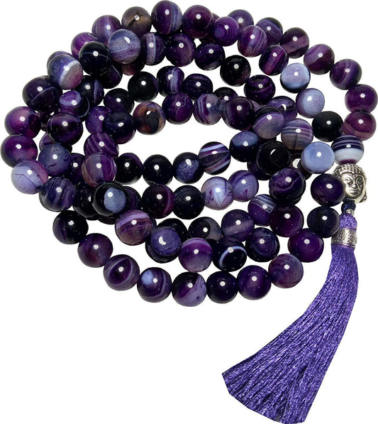 Purple Hakik Mala/ Purple Agate Mala (6mm)