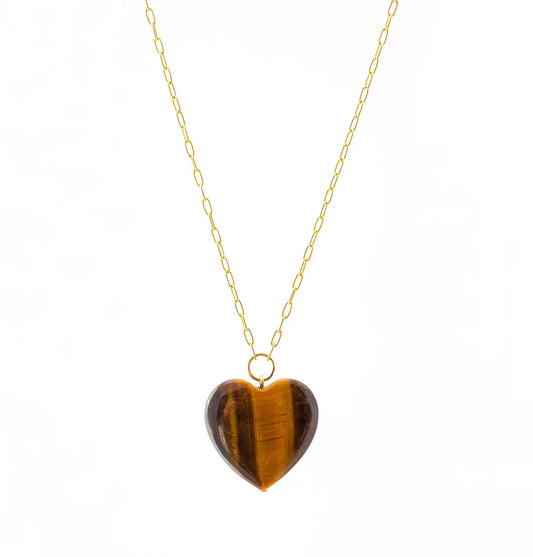 Tiger Eye Heart Courage Pendant