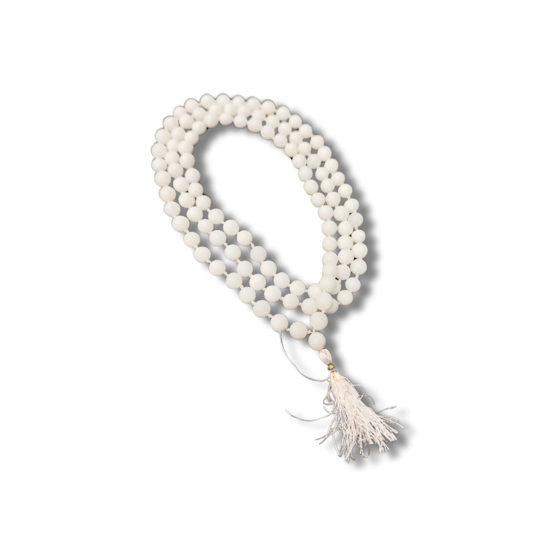 White Hakik Mala (8mm)