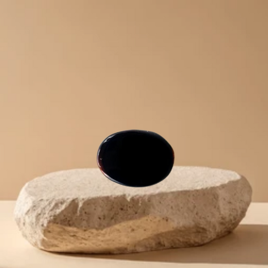 6 Ratti Black Natural Agate