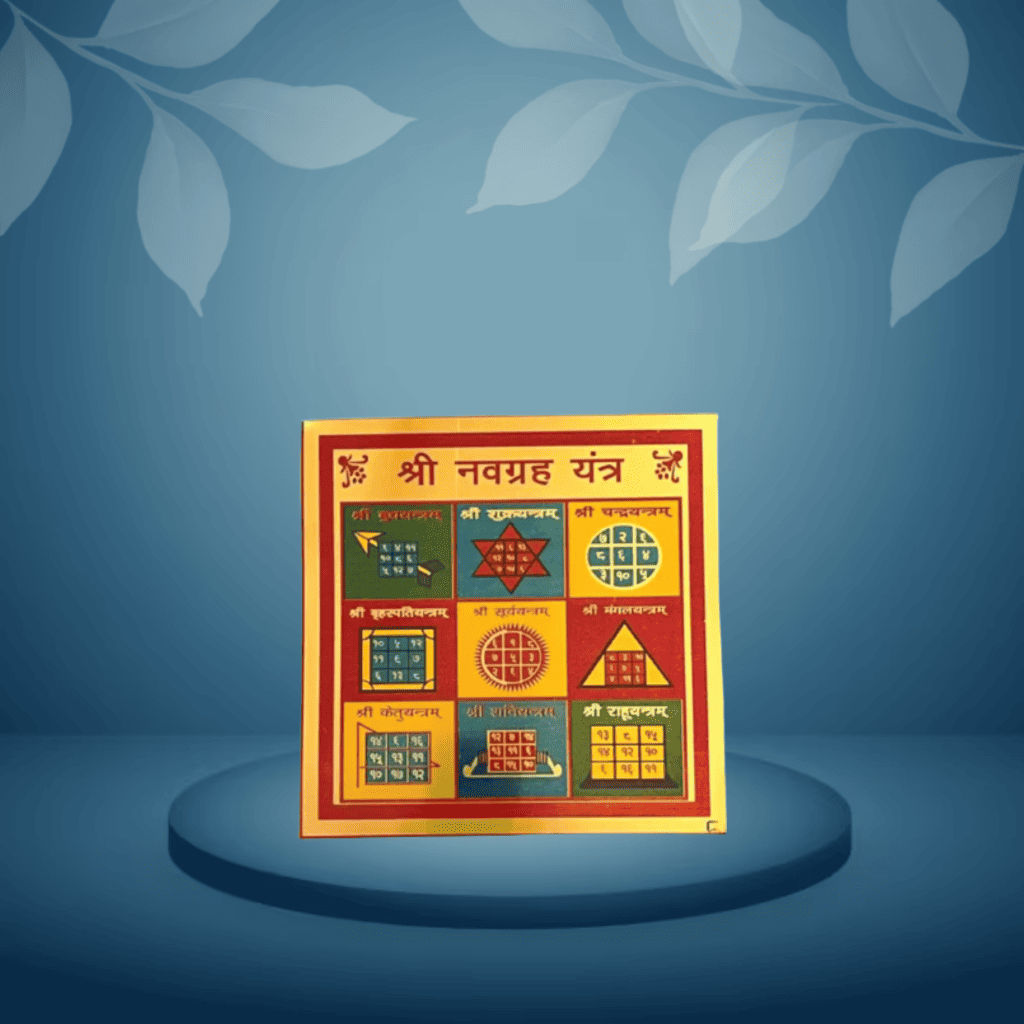 Decorative panel with geometric patterns on a blue background