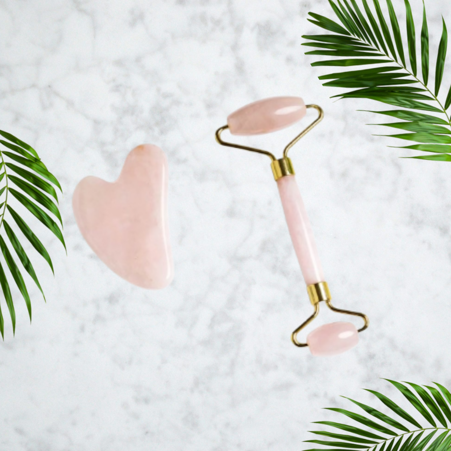 Rose Quartz Gua Sha & Roller - Vaidik Talk