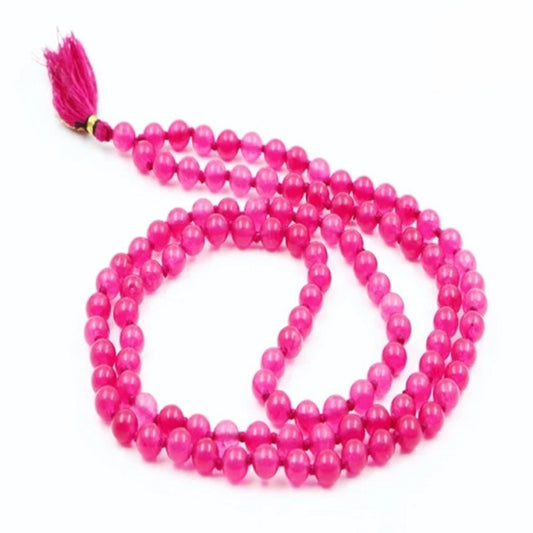 Pink Hakik Mala/ Pink Agate Mala (8mm)