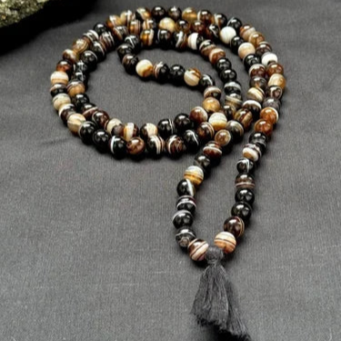 Brown Hakik Mala/ Brown Agate Mala (6mm)