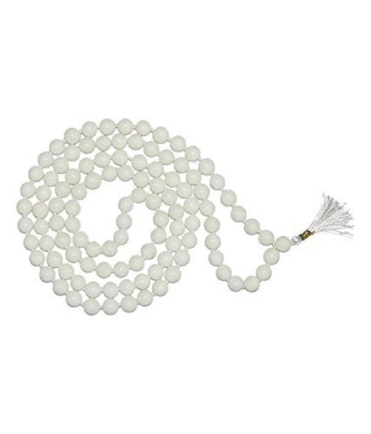 White Hakik Mala (6mm)